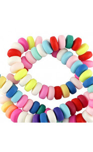 Polymer beads rondelle 7mm - Multicolour bright